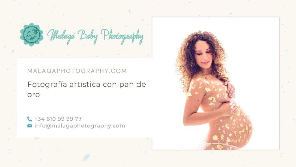 Fotografía artística con pan de oro para embarazadas